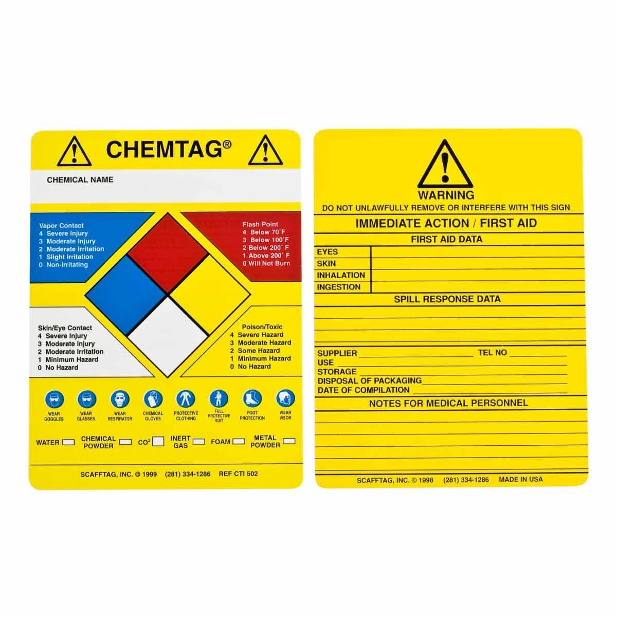 Brady® CHEM-CTI502 Blank Tags & Preprinted Headers