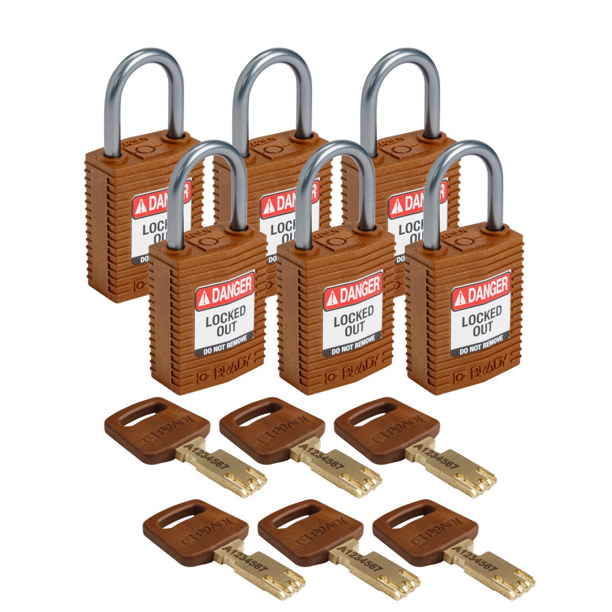 Brady® CPT-BRN-25AL-KD6PK Lockout Padlocks