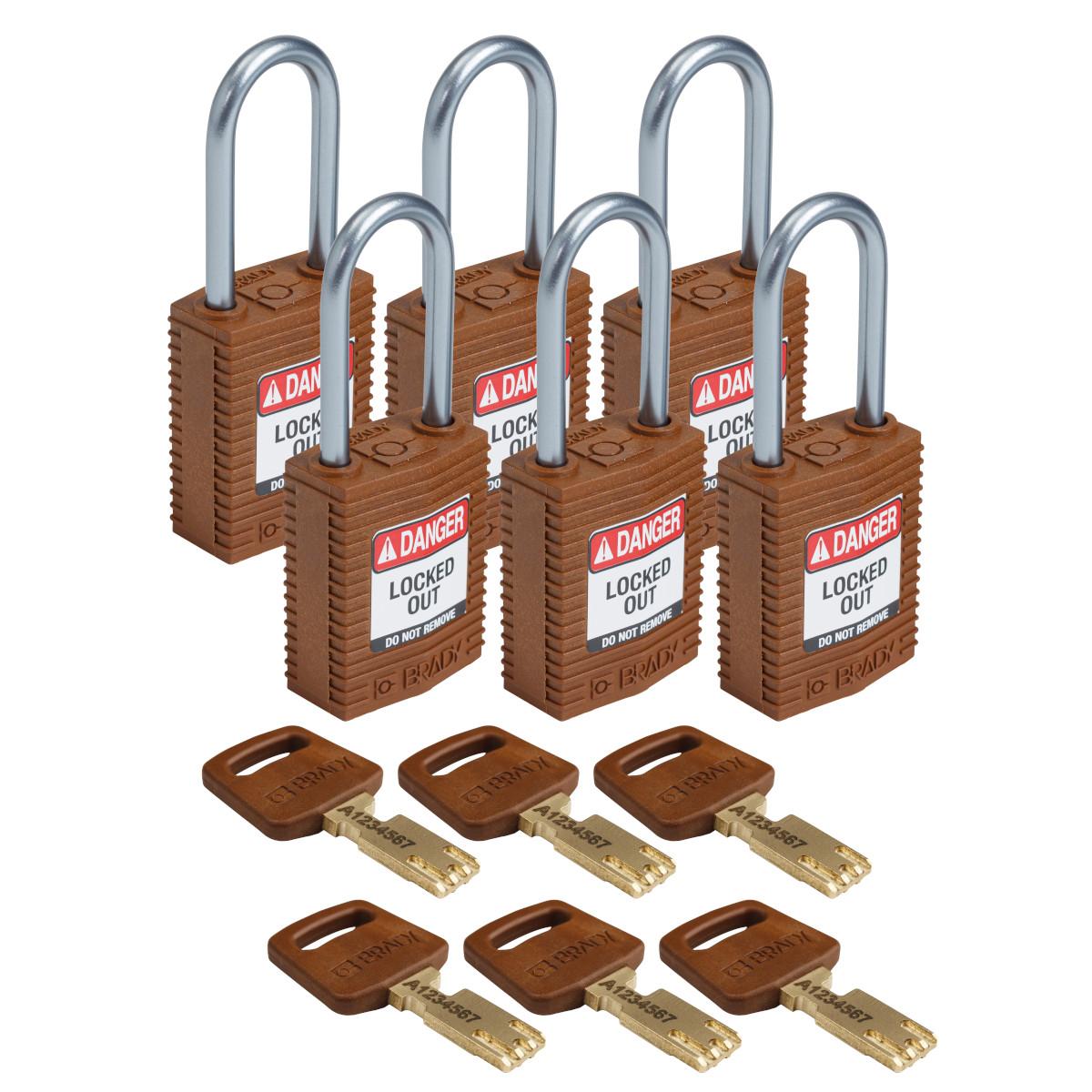 Brady® CPT-BRN-38AL-KD6PK Lockout Padlocks