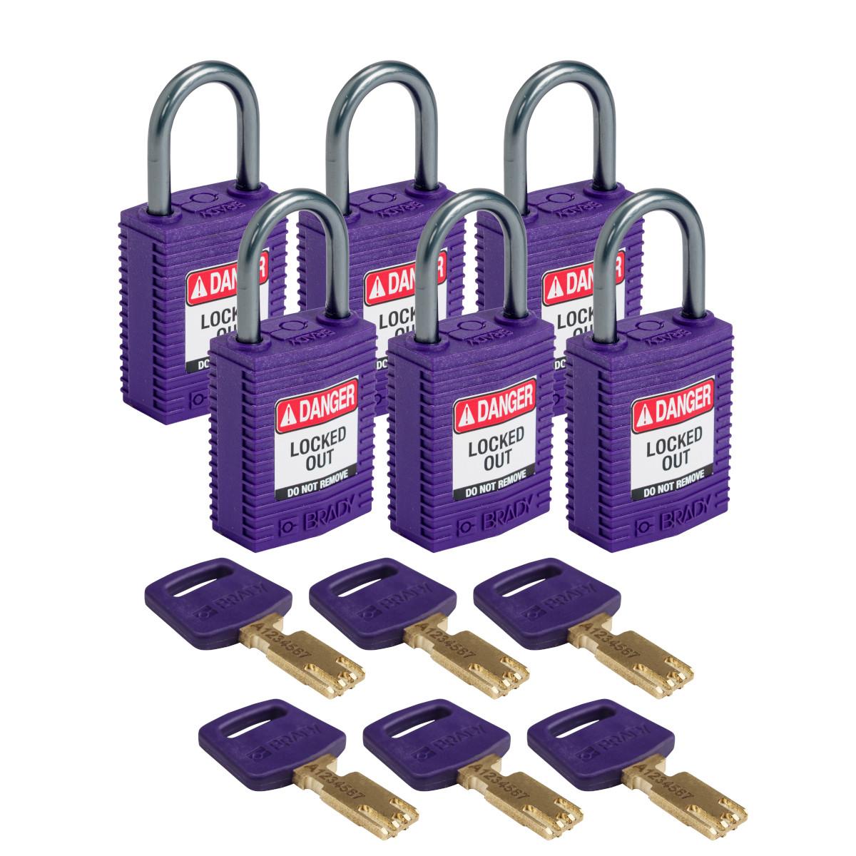 Brady® CPT-PRP-25AL-KD6PK Lockout Padlocks