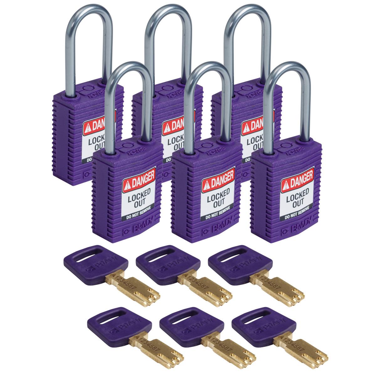 Brady® CPT-PRP-38AL-KD6PK Lockout Padlocks