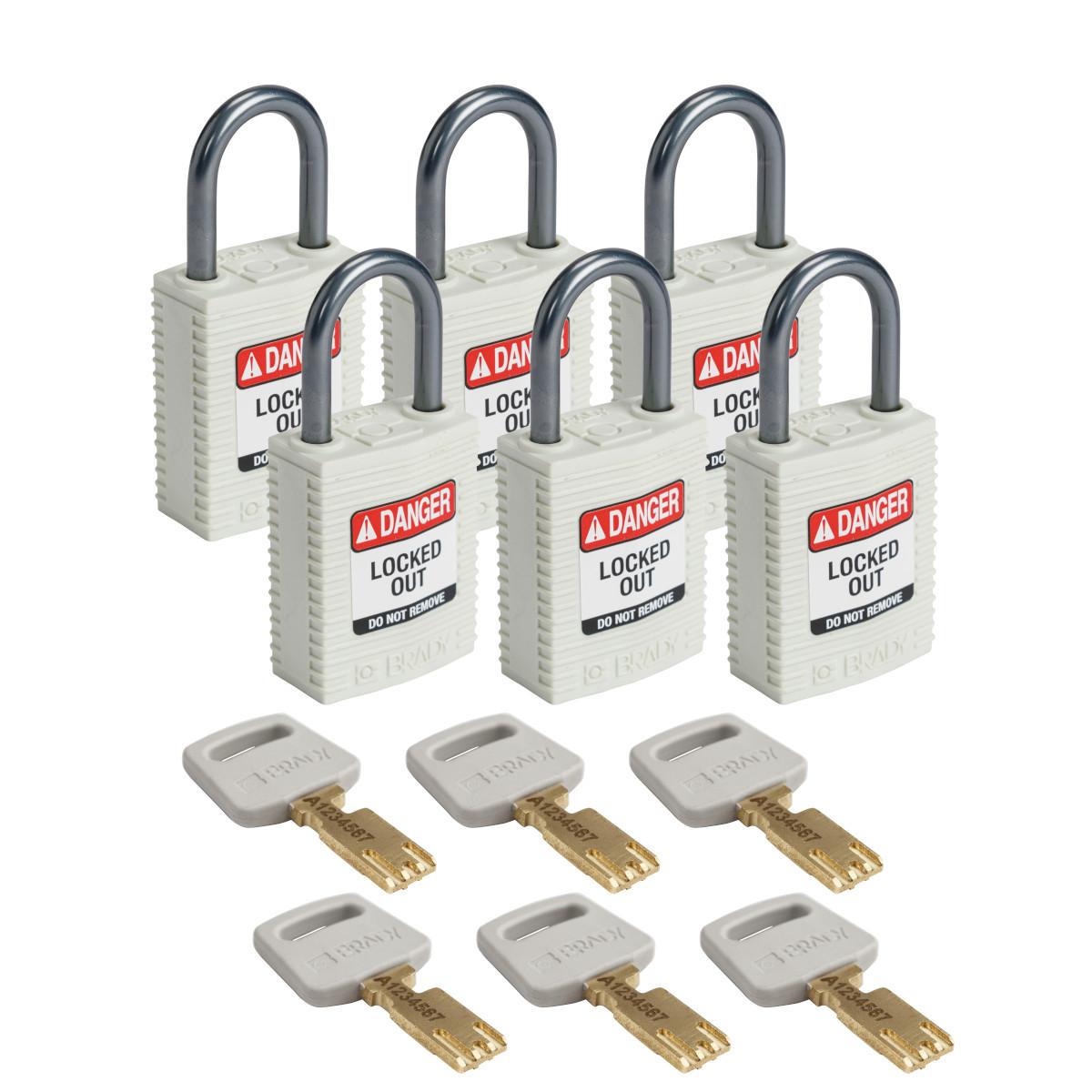 Brady® CPT-WHT-25AL-KD6PK Lockout Padlocks