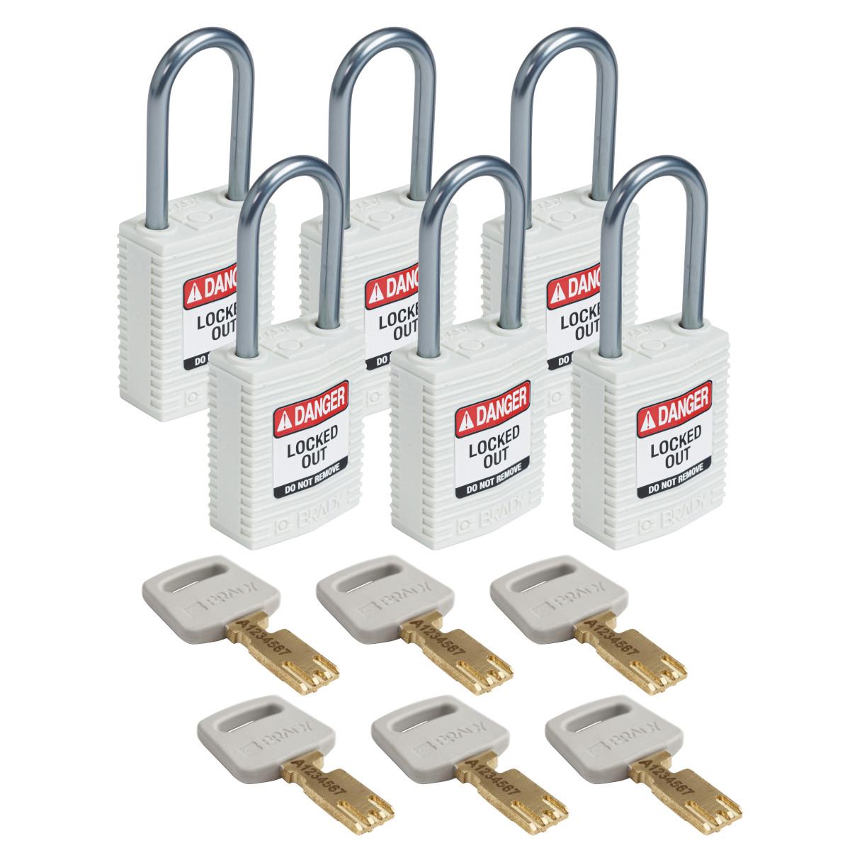 Brady® CPT-WHT-38AL-KD6PK Lockout Padlocks