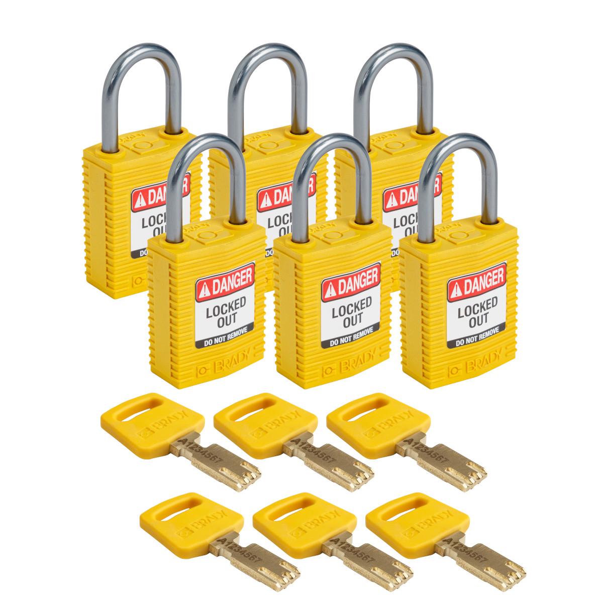 Brady® CPT-YLW-25AL-KD6PK Lockout Padlocks