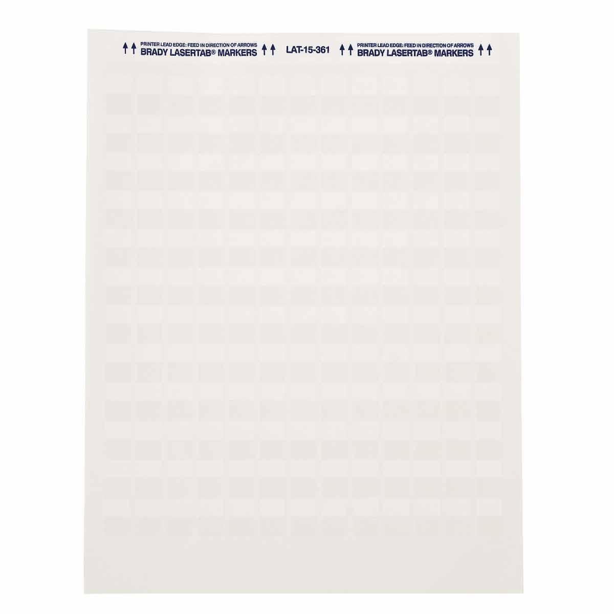 Brady® LaserTab® LAT-19-361-1 Rectangular Self-Laminating Printer Label, 3.167 in L x 1 in W, Clear/White, B-361B Polyester