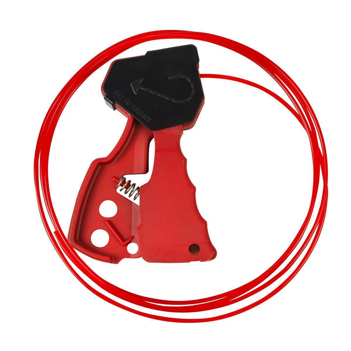 Brady® LOTO-37 Original Cable Lockout, 0.125 in Dia Cable x 8 ft L Cable Nylon Cable, 1 Padlocks, Red