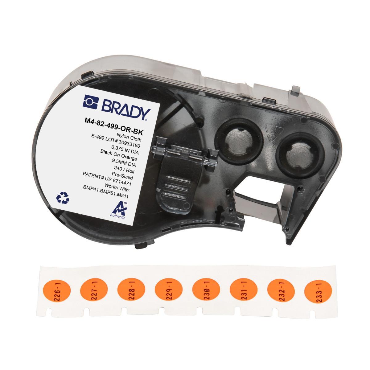 Brady® M4-82-499-OR-BK Wire & Component Labels