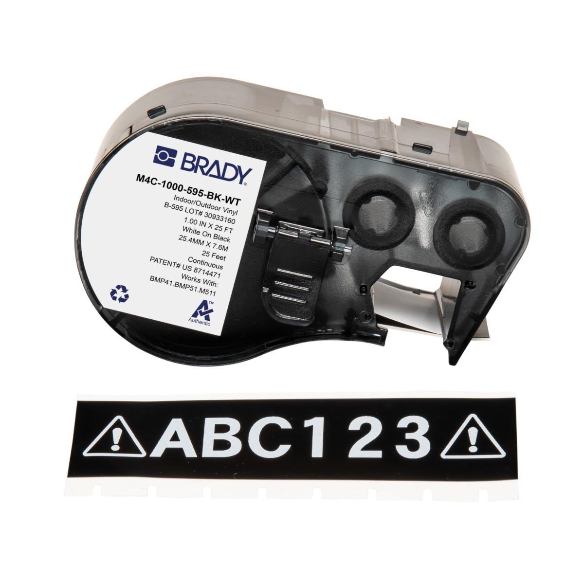 Brady® M4C-1000-595-BK-WT Safety & Facility Labels