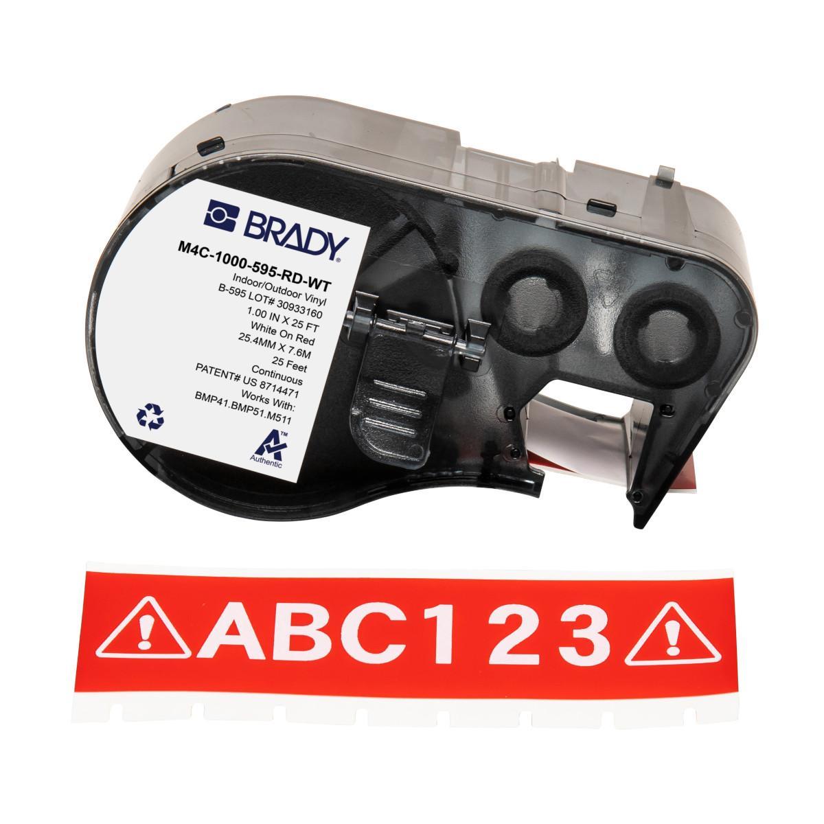 Brady® M4C-1000-595-RD-WT Safety & Facility Labels