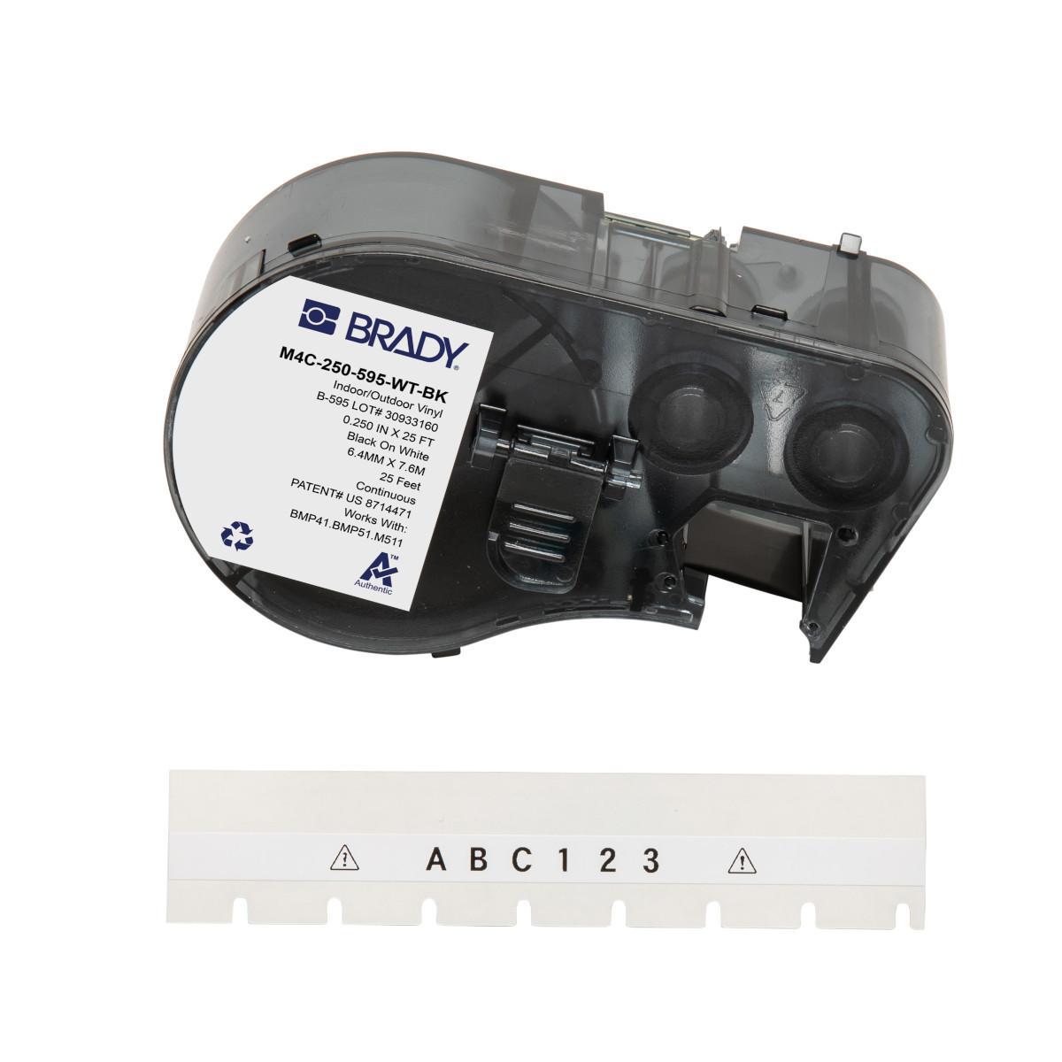 Brady® M4C-250-595-WT-BK Safety & Facility Labels