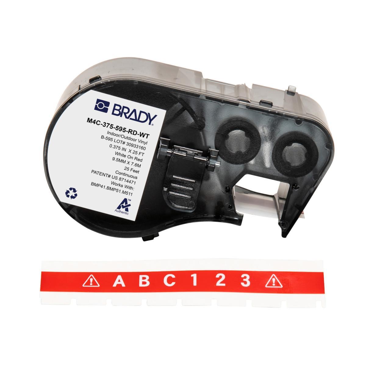 Brady® M4C-375-595-RD-WT Safety & Facility Labels