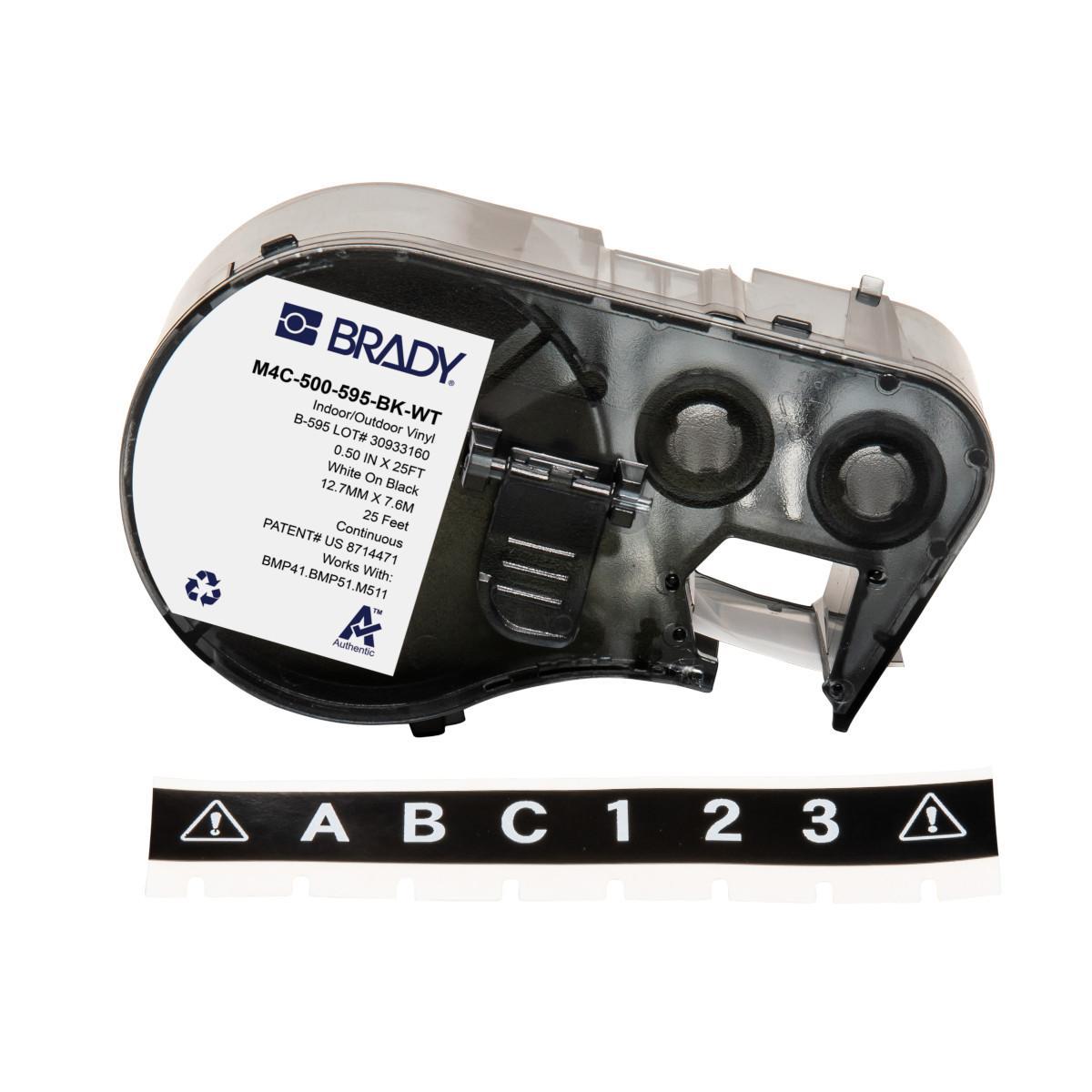 Brady® M4C-500-595-BK-WT Safety & Facility Labels