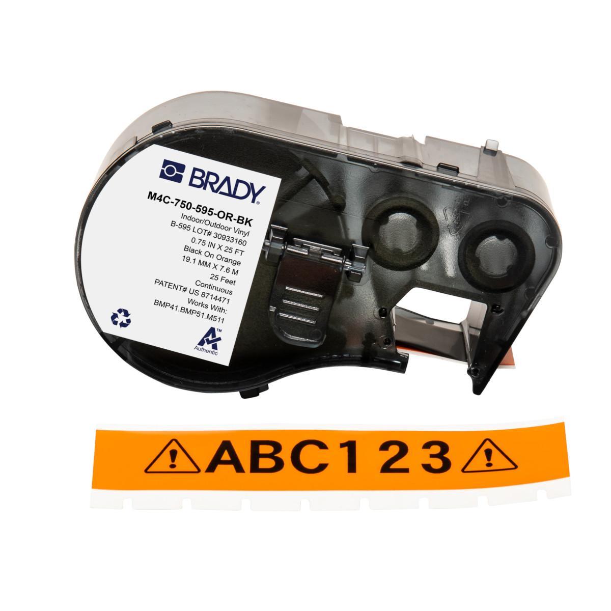 Brady® M4C-750-595-OR-BK Safety & Facility Labels