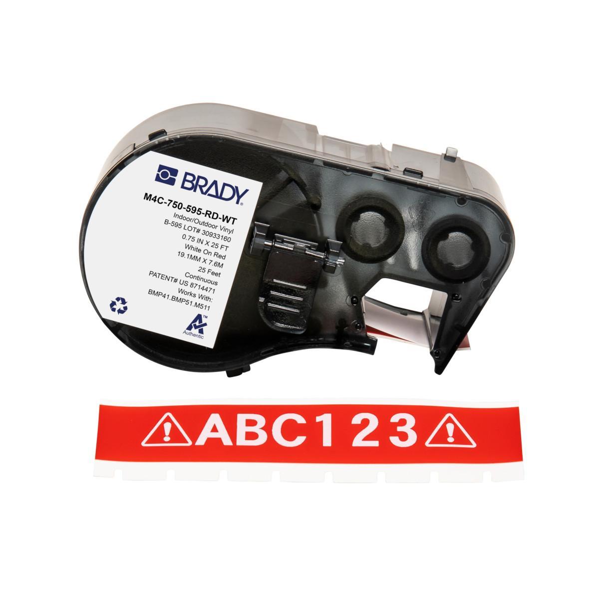 Brady® M4C-750-595-RD-WT Safety & Facility Labels