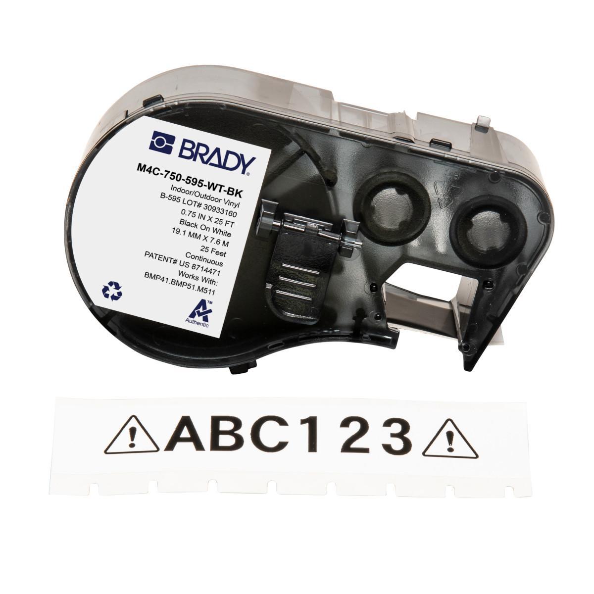 Brady® M4C-750-595-WT-BK Safety & Facility Labels