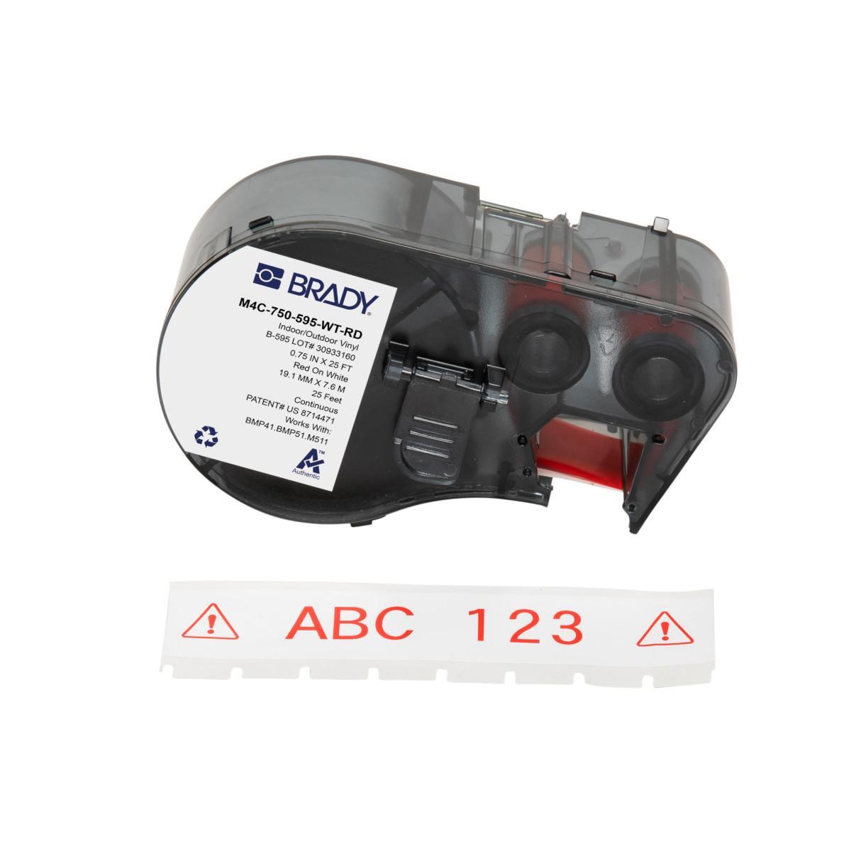 Brady® M4C-750-595-WT-RD Safety & Facility Labels