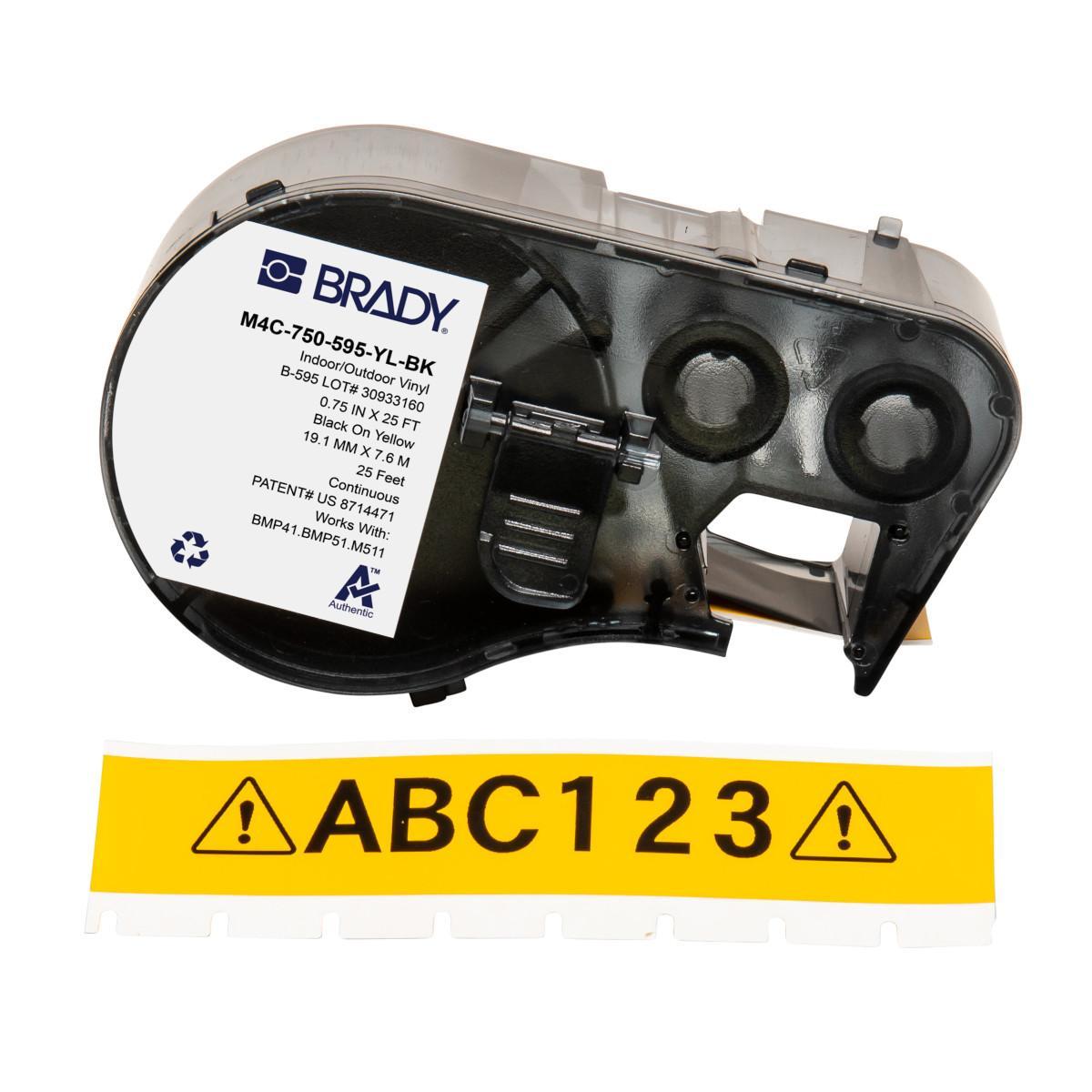 Brady® M4C-750-595-YL-BK Safety & Facility Labels