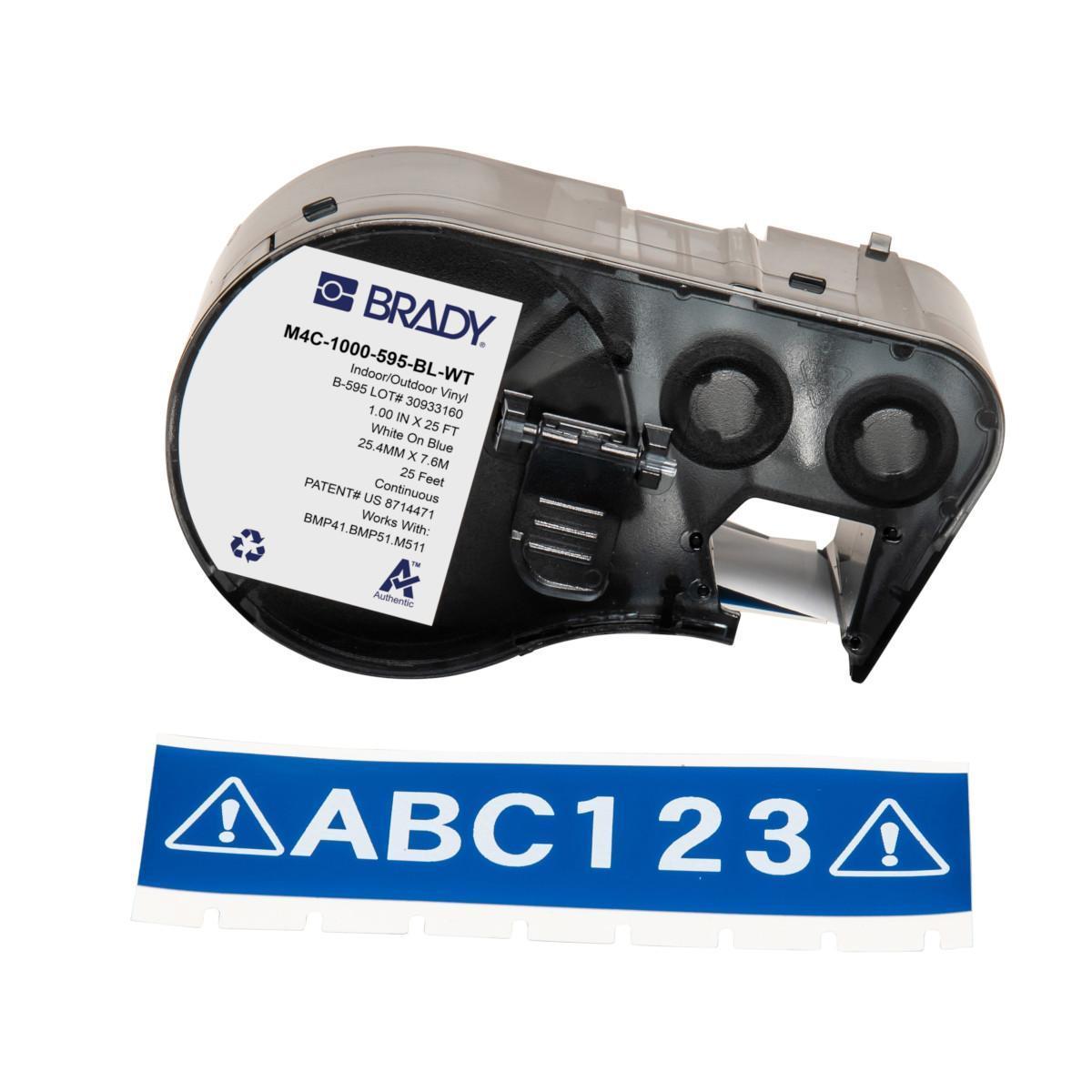 Brady® M4C-1000-595-BL-WT Safety & Facility Labels