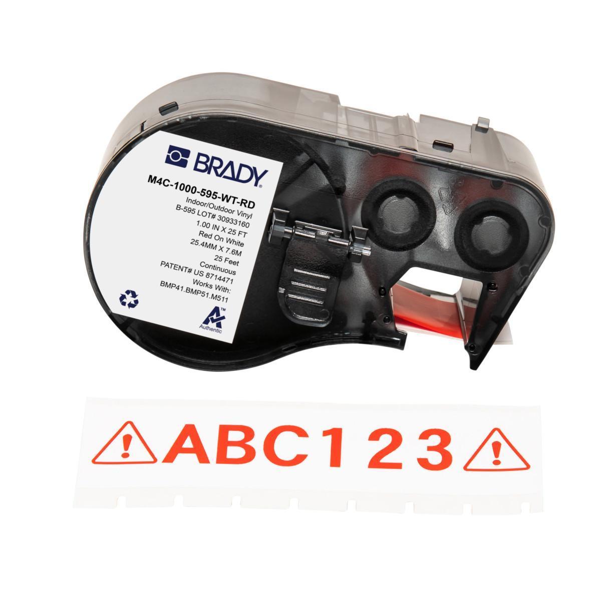 Brady® M4C-1000-595-WT-RD Safety & Facility Labels