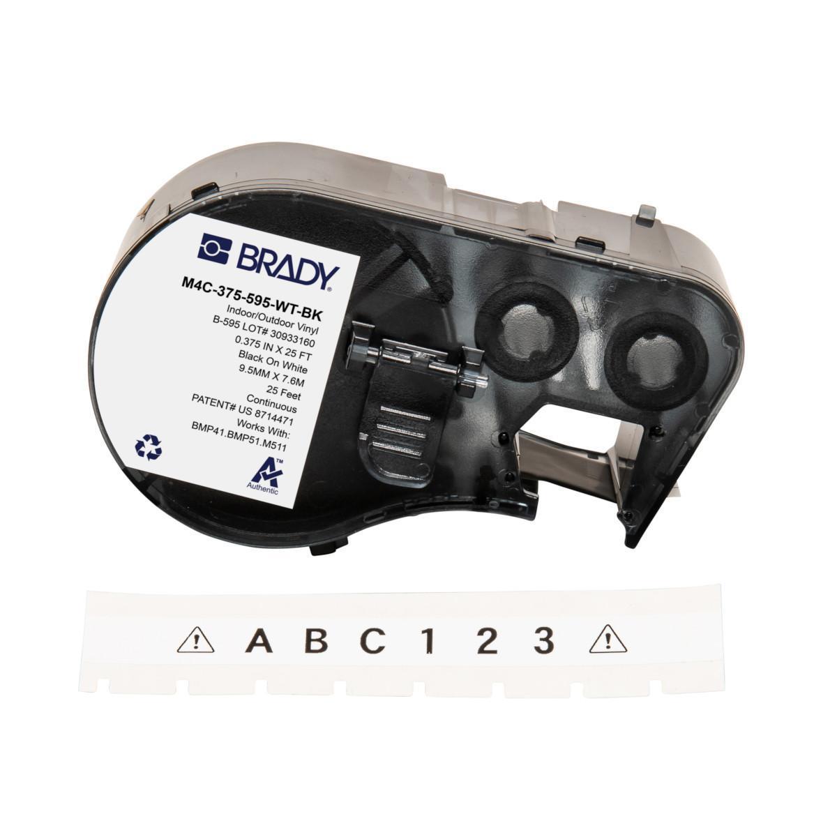 Brady® M4C-375-595-WT-BK Safety & Facility Labels