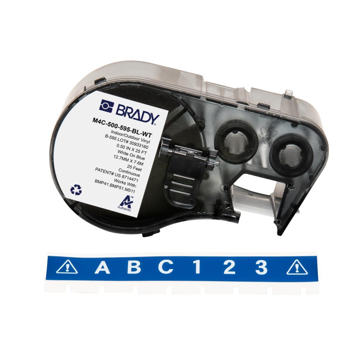 Brady® M4C-500-595-BL-WT Safety & Facility Labels
