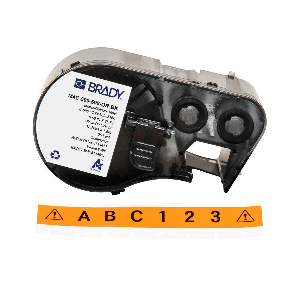 Brady® M4C-500-595-OR-BK Safety & Facility Labels