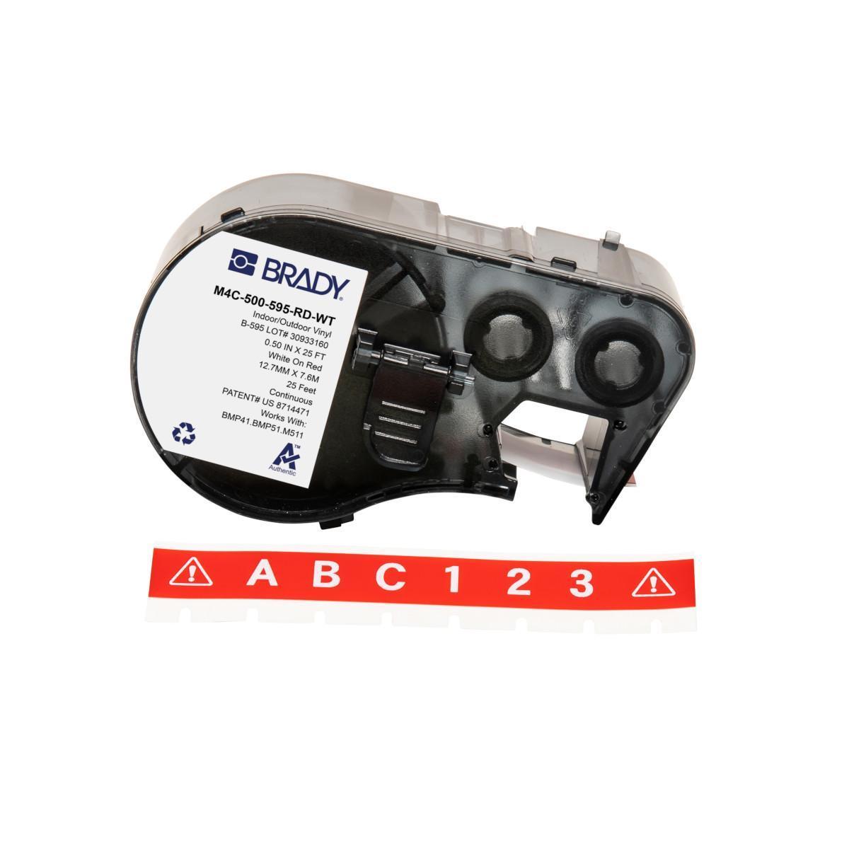 Brady® M4C-500-595-RD-WT Safety & Facility Labels
