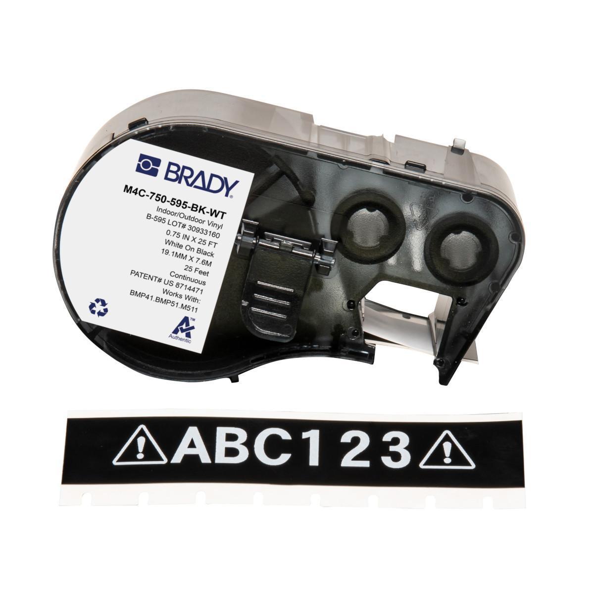 Brady® M4C-750-595-BK-WT Safety & Facility Labels