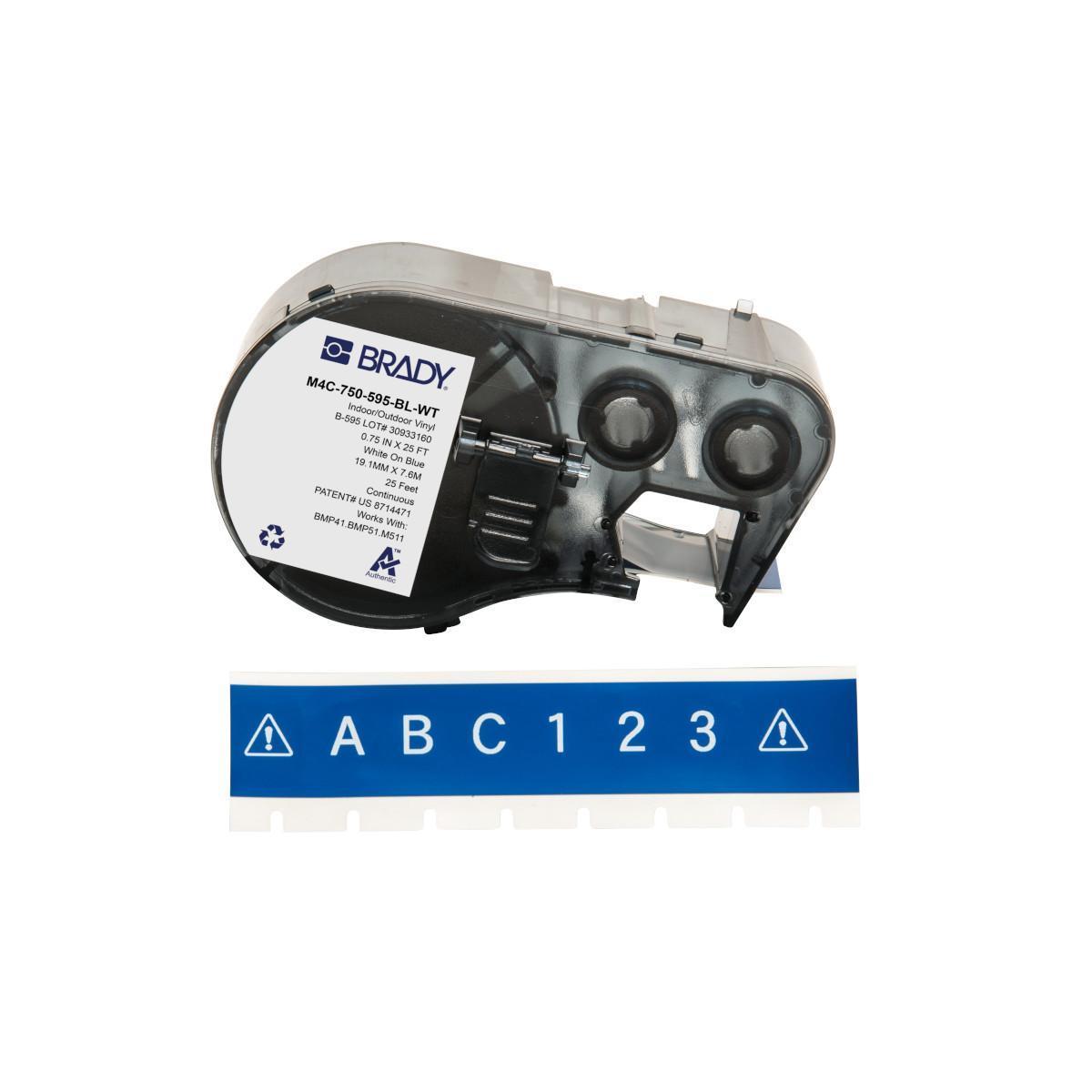 Brady® M4C-750-595-BL-WT Safety & Facility Labels