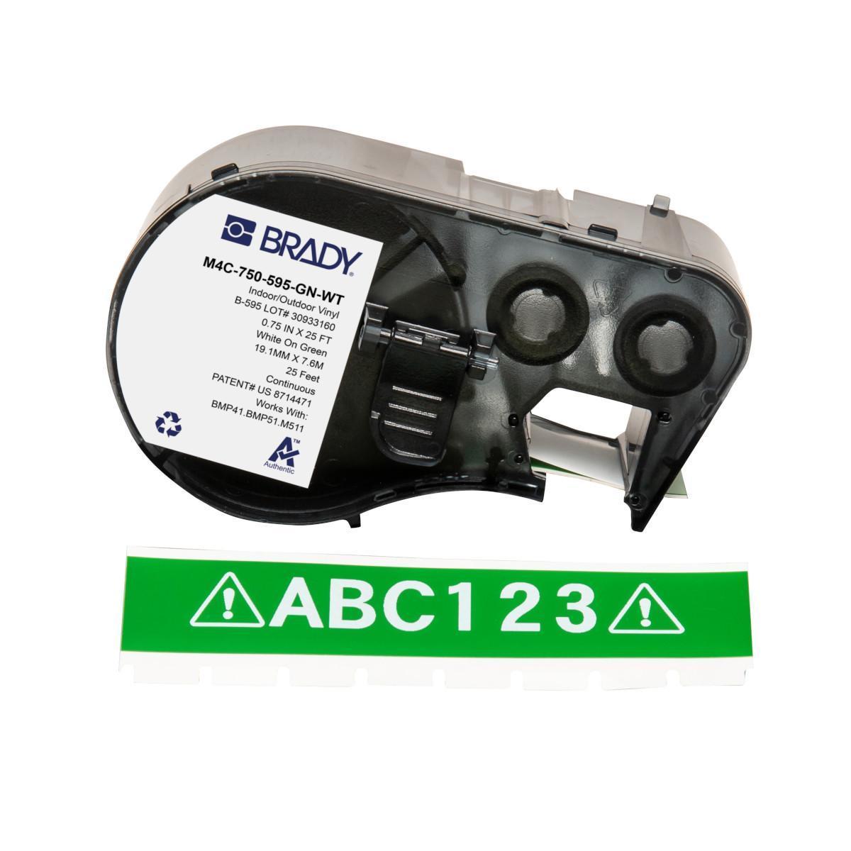 Brady® M4C-750-595-GN-WT Safety & Facility Labels