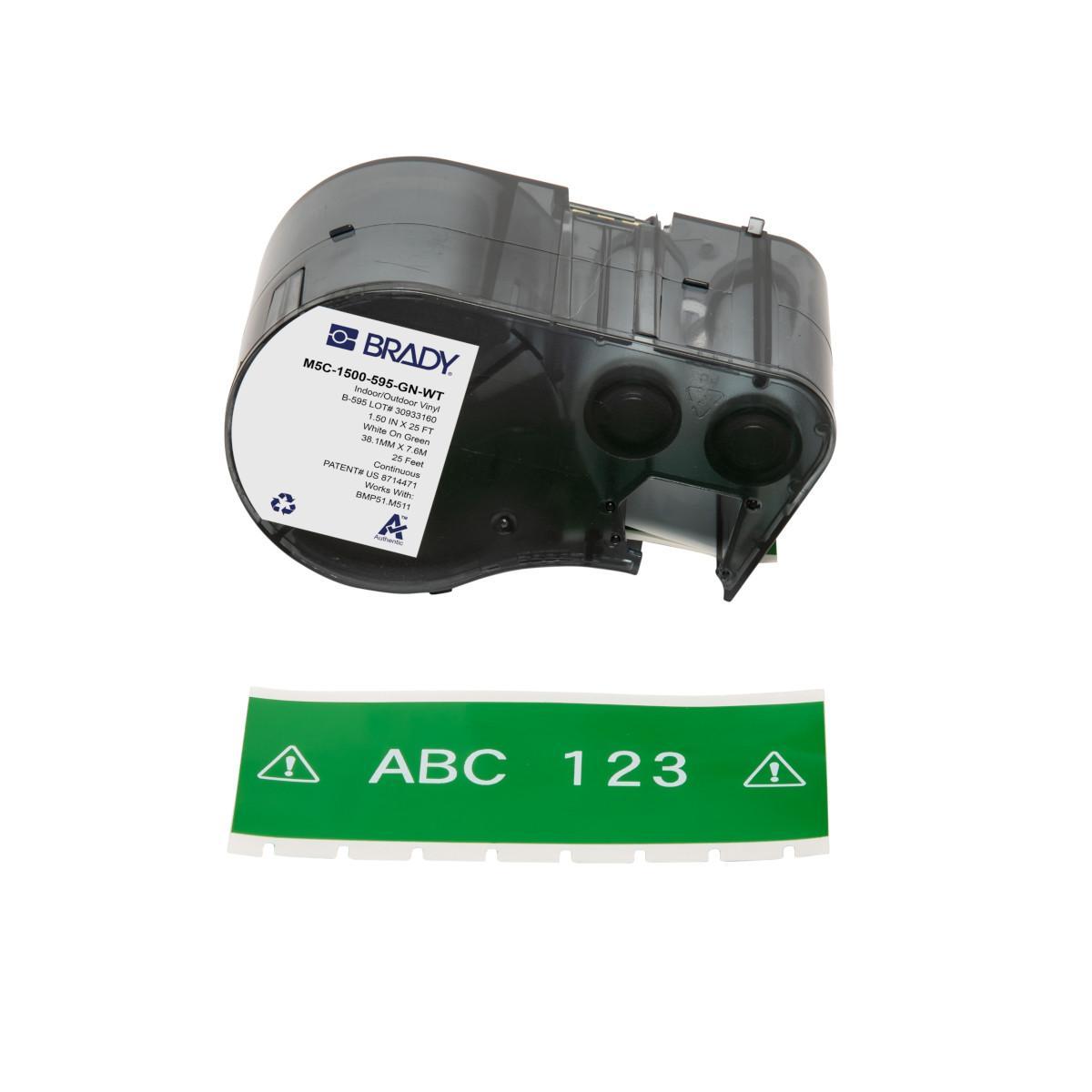 Brady® M5C-1500-595-GN-WT Safety & Facility Labels