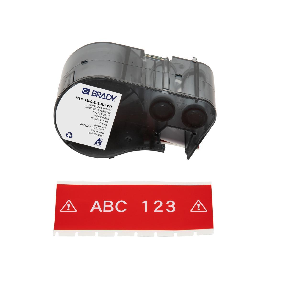Brady® M5C-1500-595-RD-WT Safety & Facility Labels