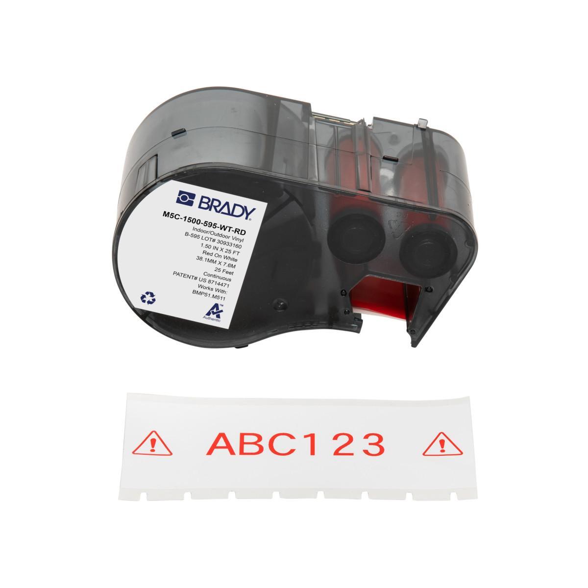 Brady® M5C-1500-595-WT-RD Safety & Facility Labels