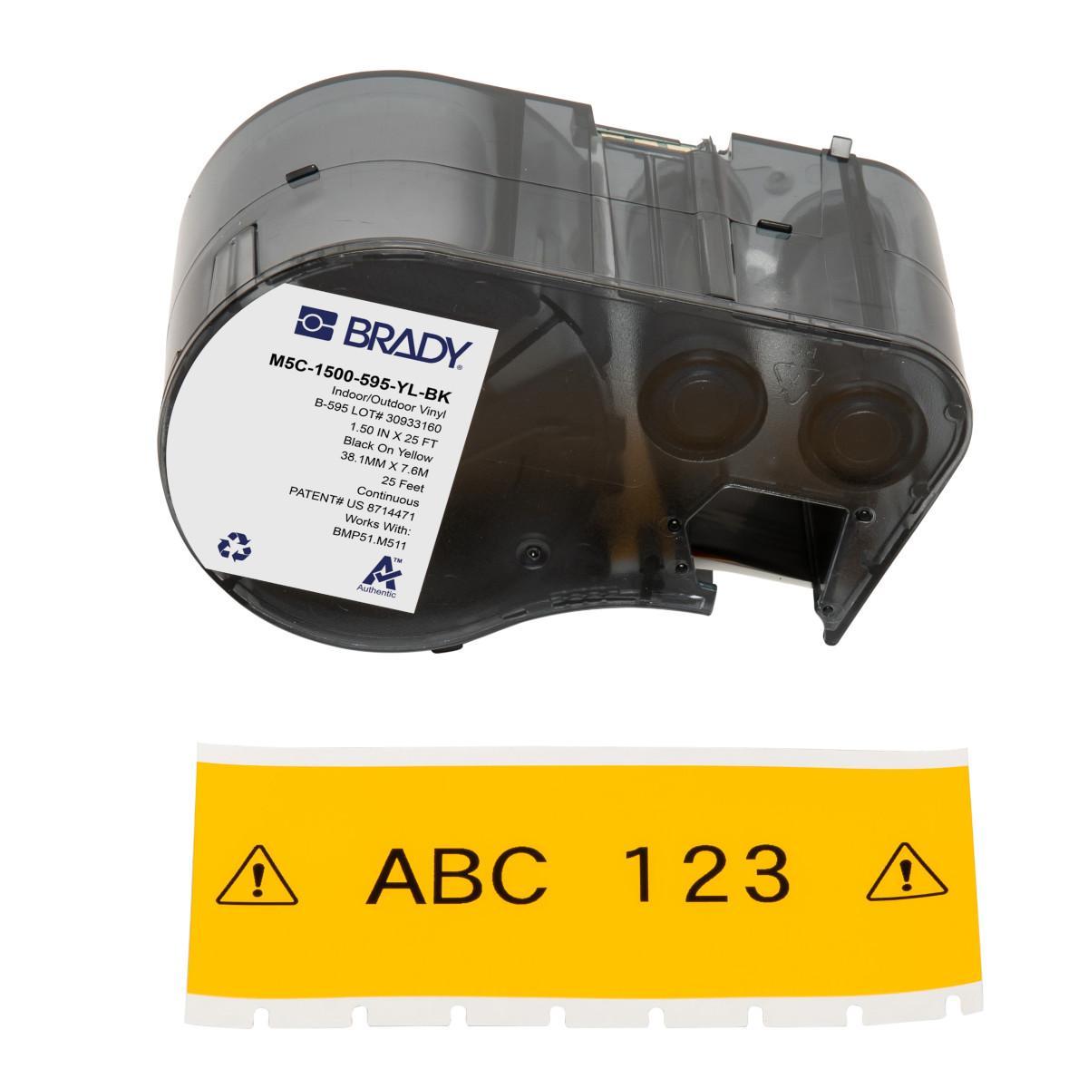 Brady® M5C-1500-595-YL-BK Safety & Facility Labels