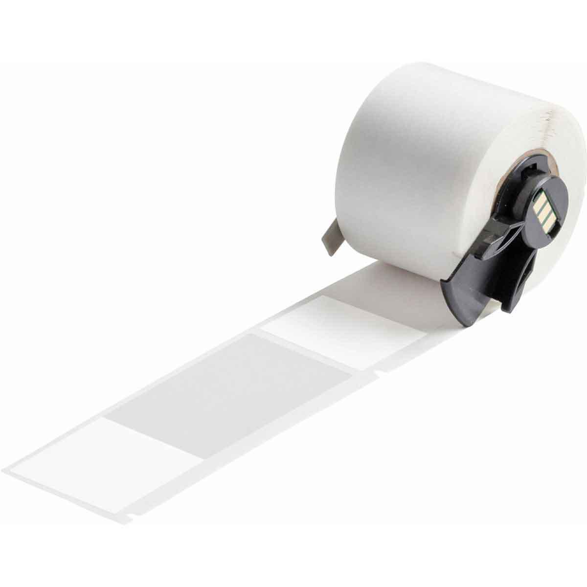 Brady® M6-109-427 Self-Laminating Wrap Around Wire and Cable Label, 1.5 in L x 4 in W, White/Clear, Vinyl