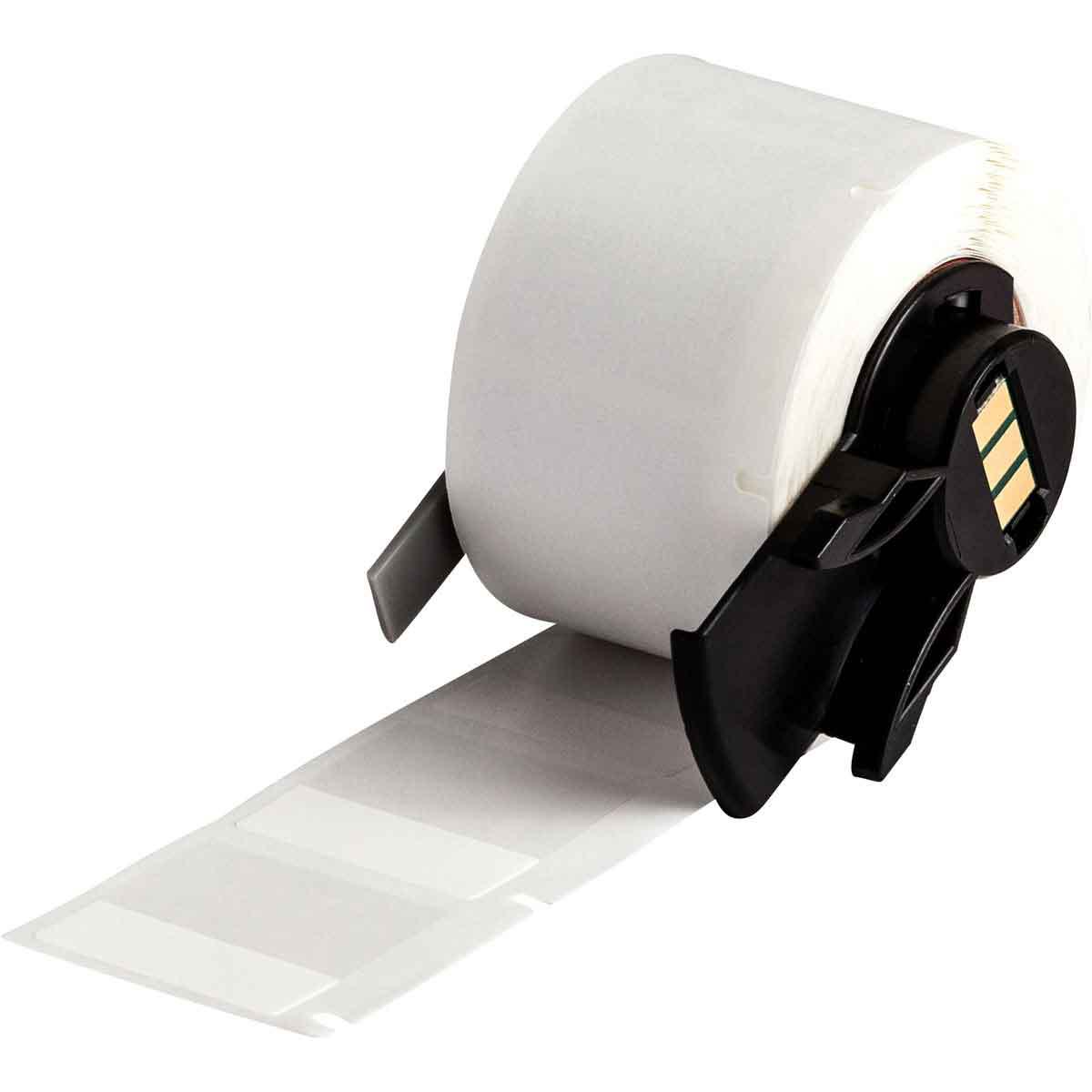 Brady® M6-19-427 Self-Laminating Wrap Around Wire and Cable Label, 1 in L x 1 in W, White/Clear, Vinyl