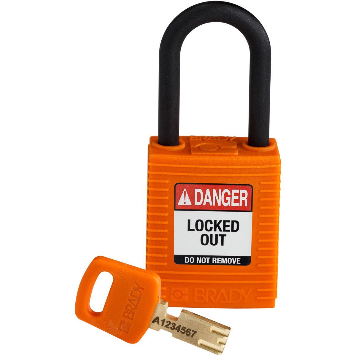 Brady® NYL-ORG-38PL-KD Lockout Padlocks
