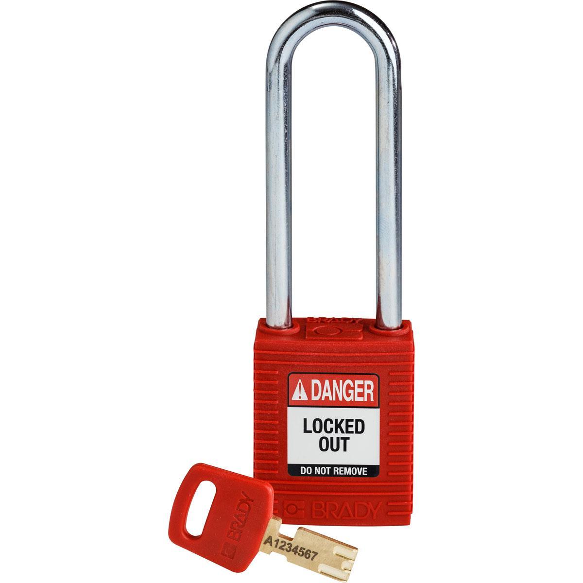 Brady® NYL-RED-76ST-KD Lockout Padlocks