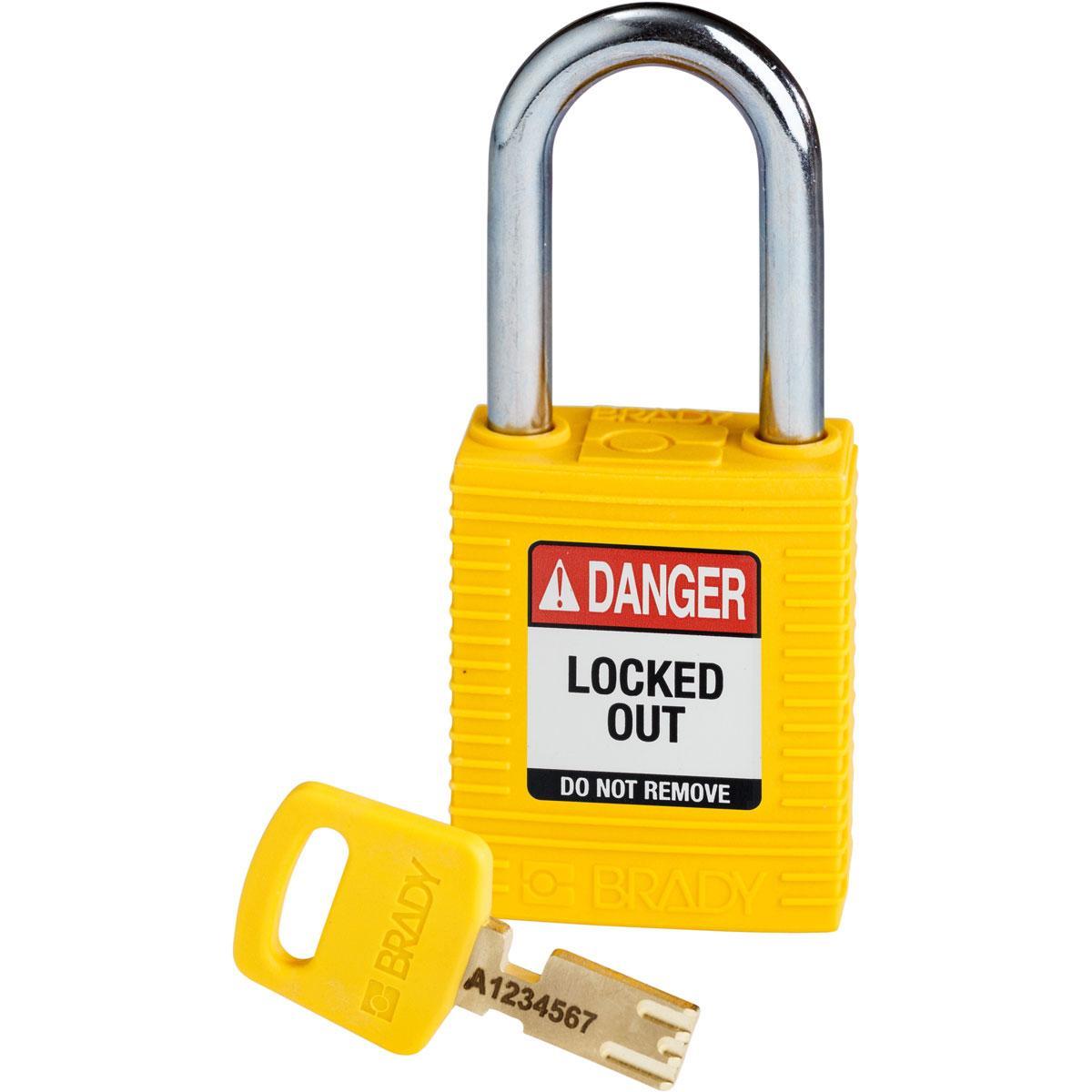 Brady® NYL-YLW-38ST-KD Lockout Padlocks