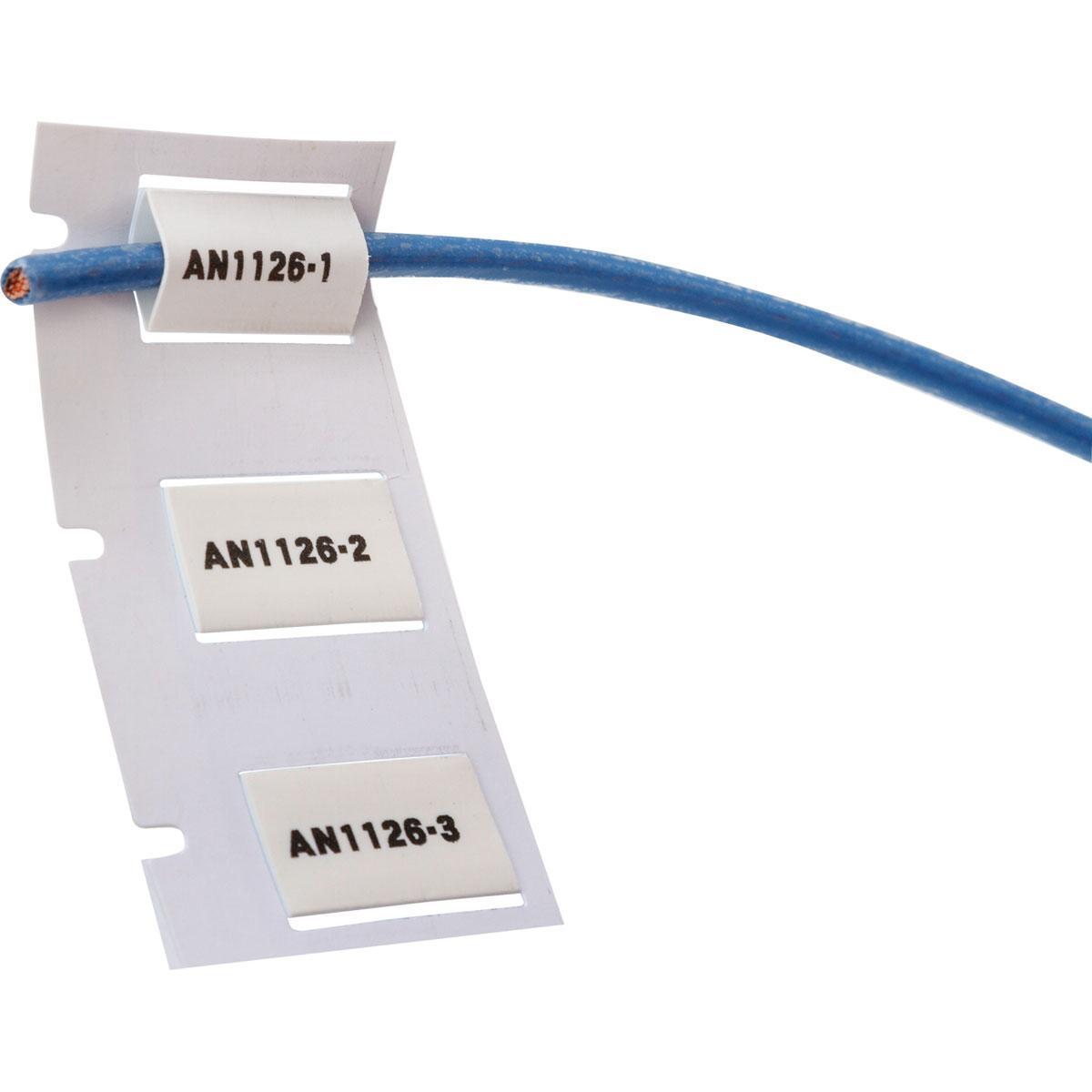 Brady® PermaSleeve® PS-125-150-WT 1-Sided Heat Shrink Wire Marker Sleeve, 22 to 16 AWG Wire, 1-1/2 in L x 1-1/2 in W, B-342 Polyolefin