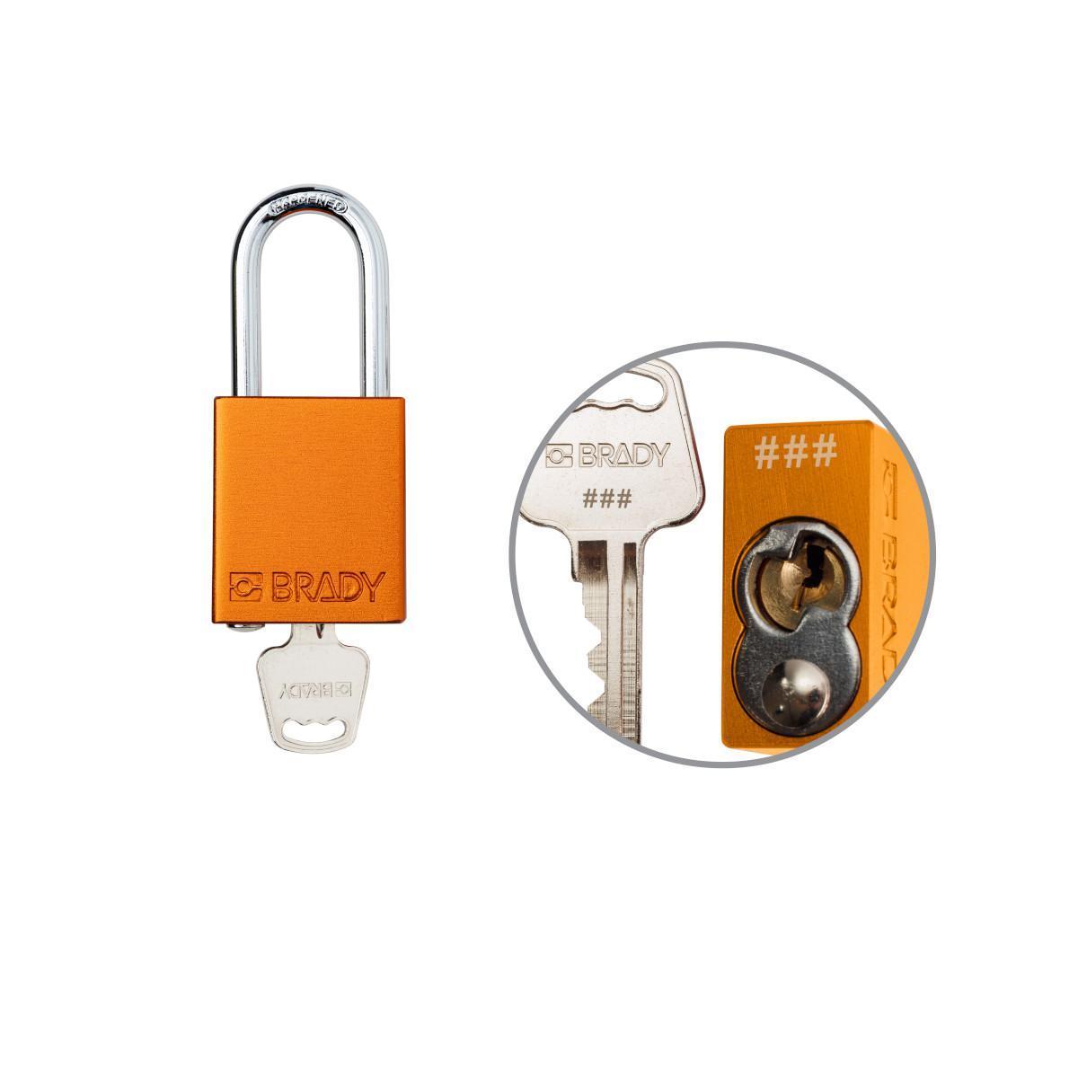 Brady® SDAL-ORG-38ST-016 Lockout Padlocks