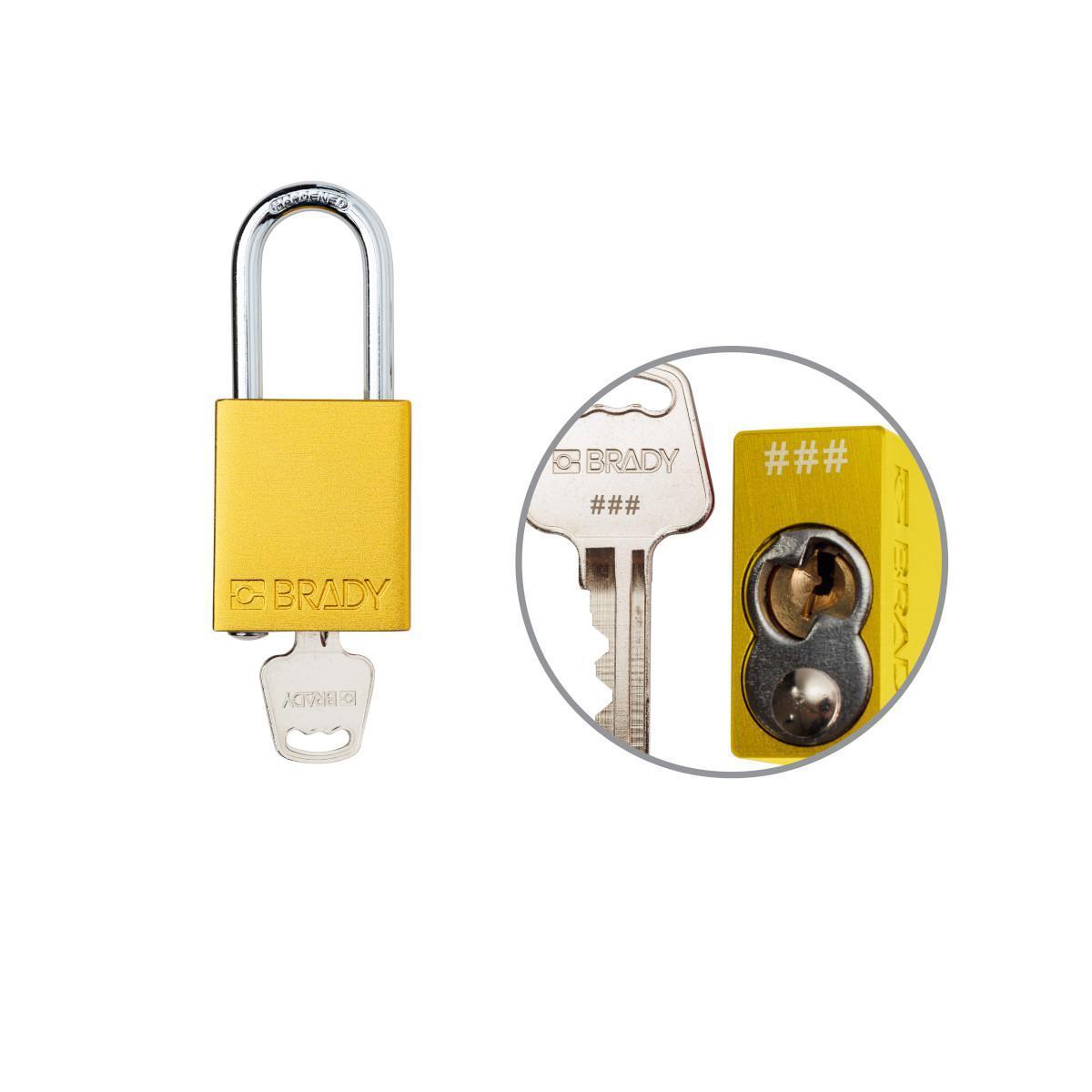 Brady® SDAL-YLW-38ST-006 Lockout Padlocks