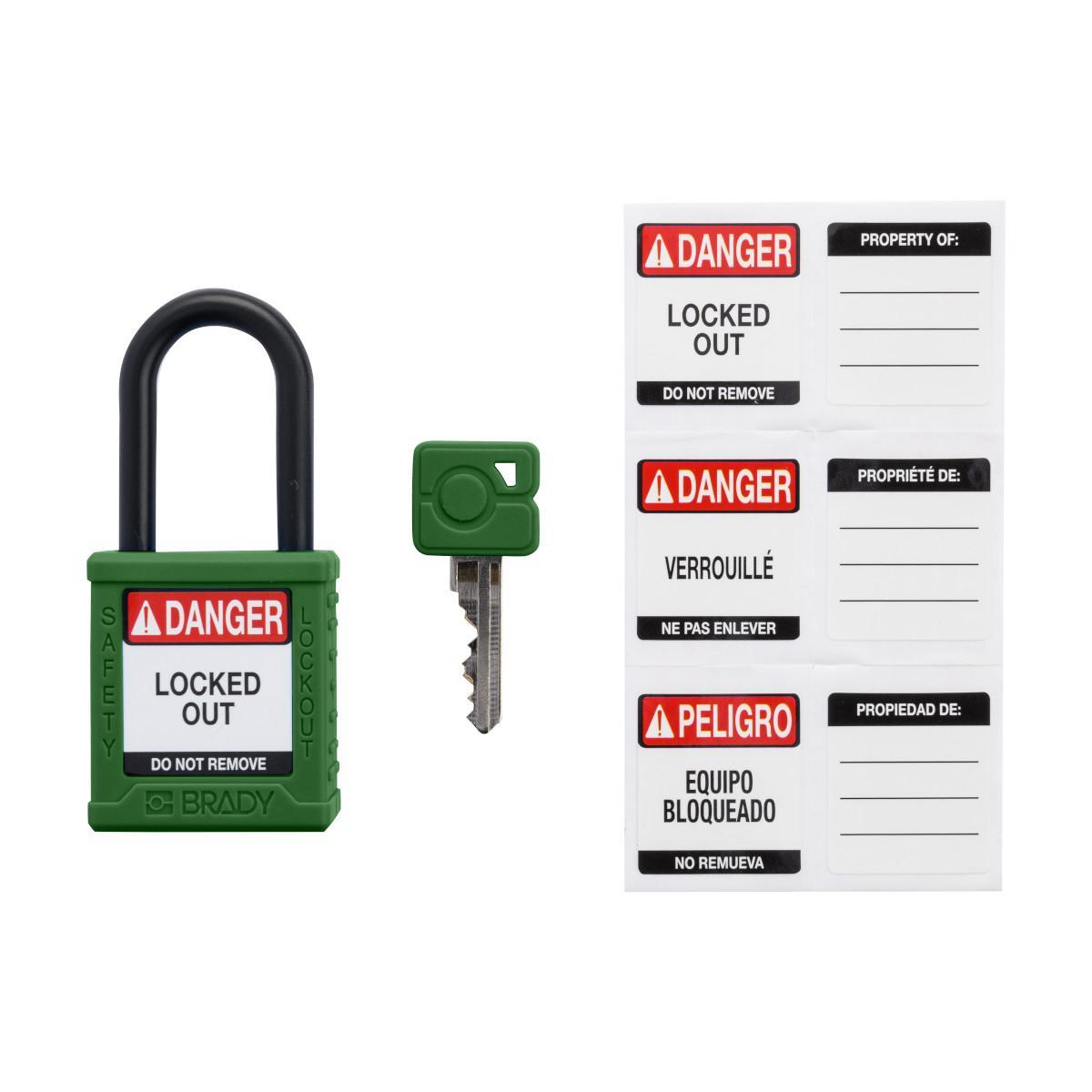 Brady® SDPL-GRN-38PL-KD6 Lockout Padlocks