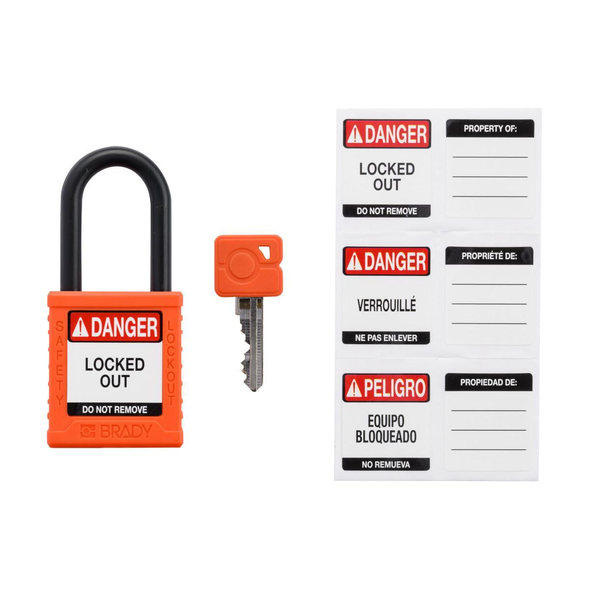 Brady® SDPL-ORG-38PL-KA6 Lockout Padlocks