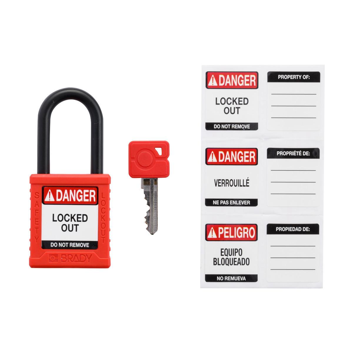 Brady® SDPL-RED-38PL-KA6 Lockout Padlocks
