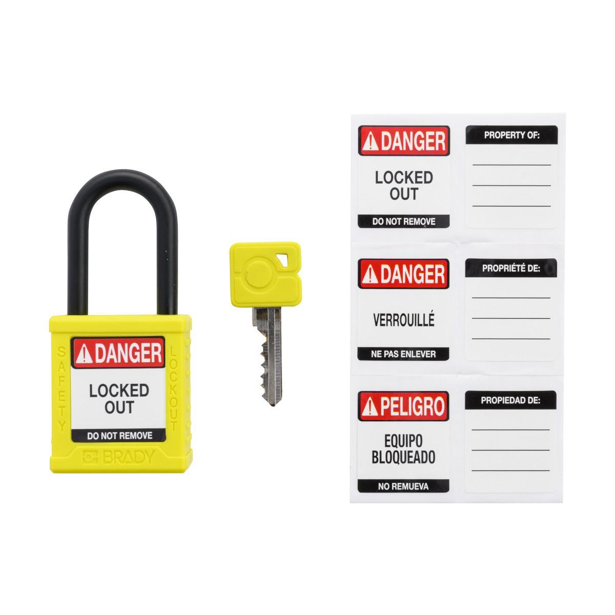 Brady® SDPL-YLW-38PL-KD6 Lockout Padlocks