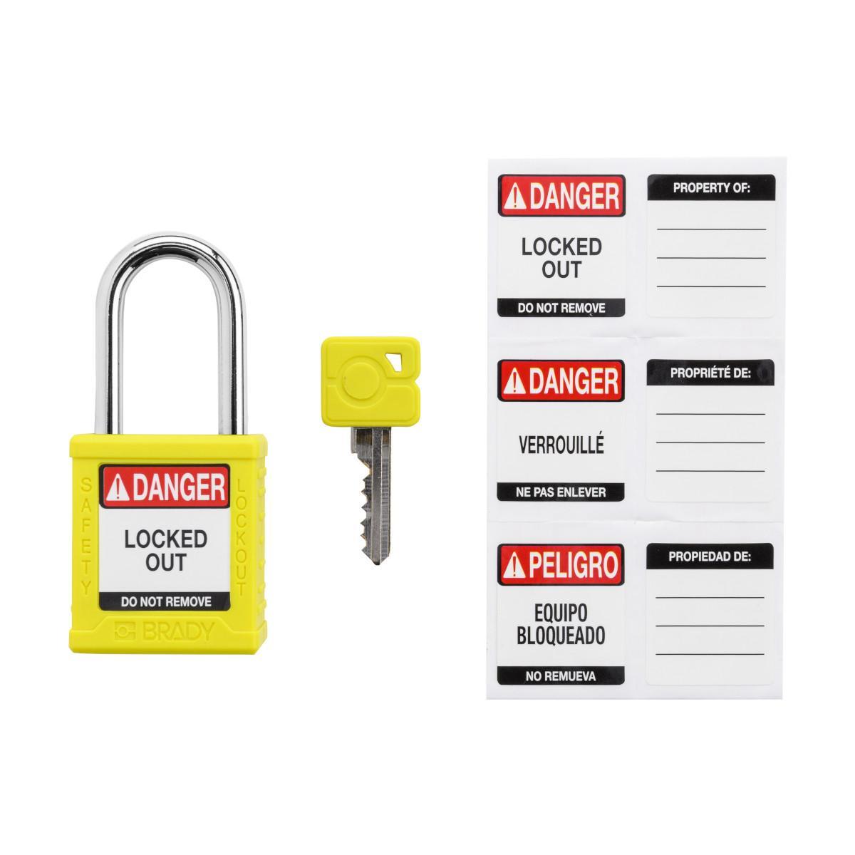 Brady® SDPL-YLW-38ST-KD Lockout Padlocks