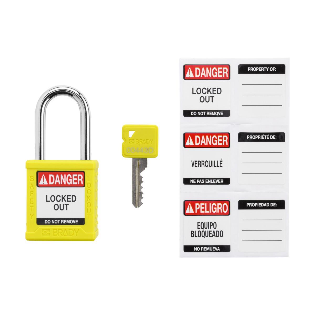 Brady® SDPL-YLW-38ST-KD6 Lockout Padlocks