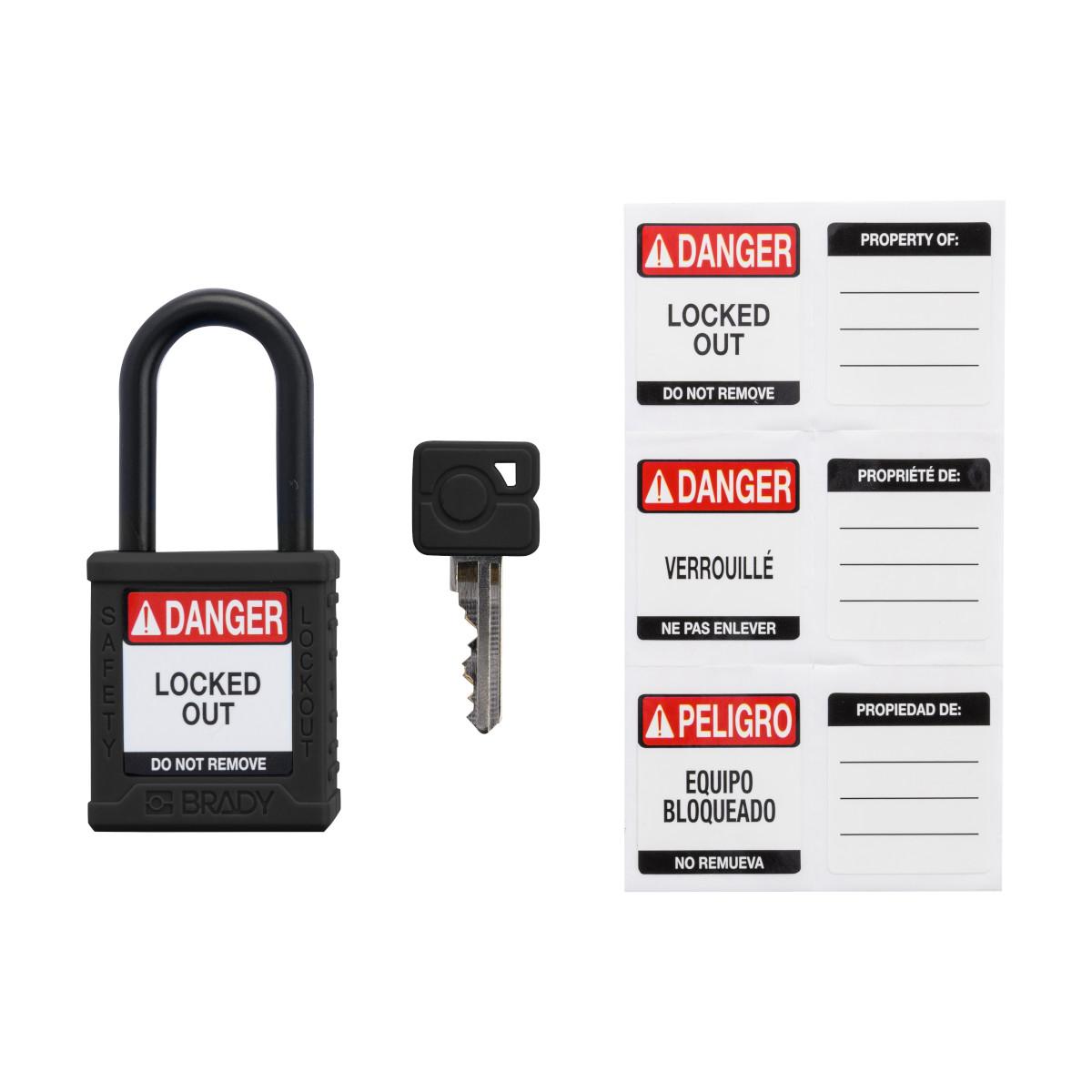 Brady® SDPL-BLK-38PL-KA6 Lockout Padlocks