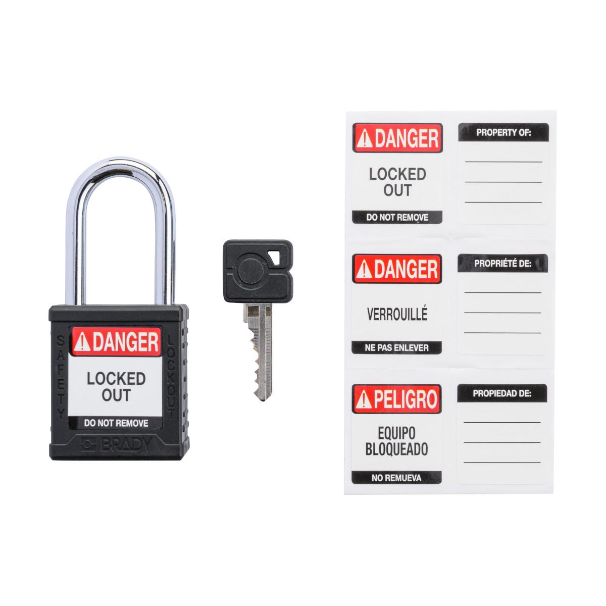 Brady® SDPL-BLK-38ST-KA6 Lockout Padlocks